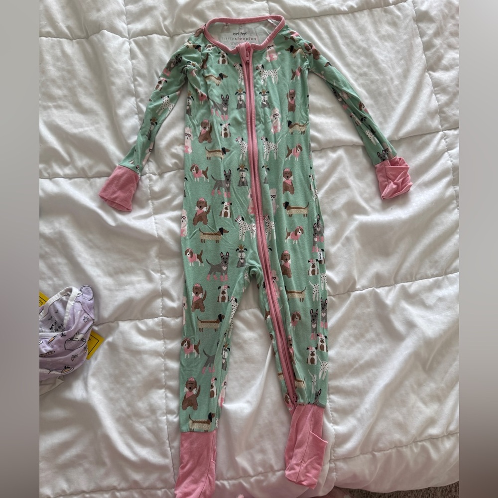 Little Sleepies Aqua Puppies Footie 12 - 18 M